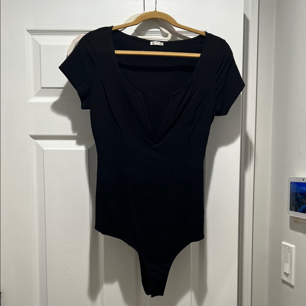 Free People Black Bodysuit